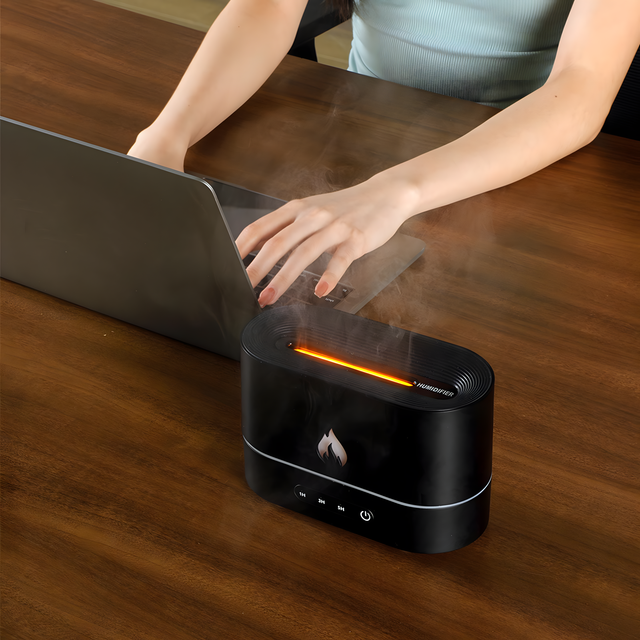 Decorative Air Humidifier With Flame Diffuser